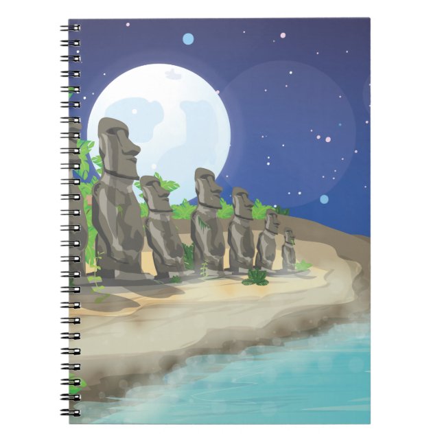 Easter Island Moai Notebook (Front)
