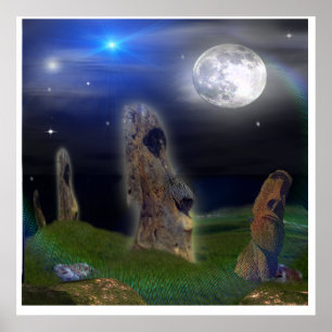 Easter island poster