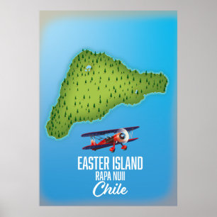 Easter Island Rapa Nuii map Poster