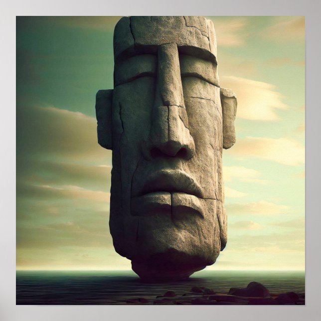 Easter Island Rock Statue Poster (Front)