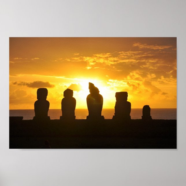 Easter Island Sunset Poster (Front)