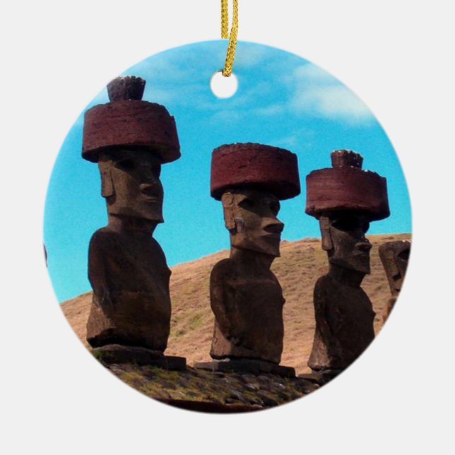 EASTER ISLAND TALKING HEADS CERAMIC ORNAMENT (Front)