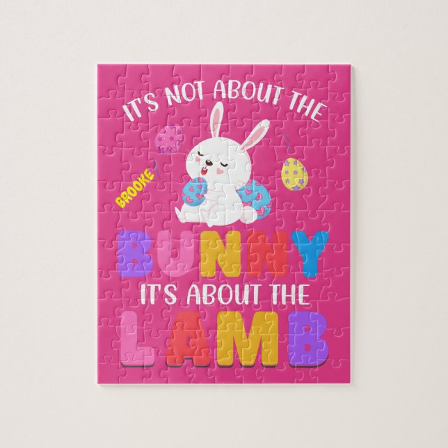 EASTER" IT'S NOT ABOUT THE BUNNY" PERSONALIZED JIGSAW PUZZLE (Vertical)
