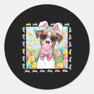 Easter Jack Russell Terrier Dog Mom Spring Easter Classic Round Sticker