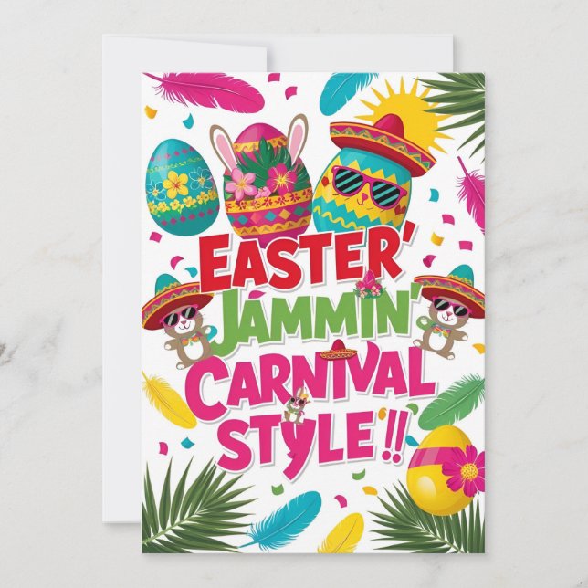"Easter Jammin’ Carnival" Pop-Up Greeting Card (Front)