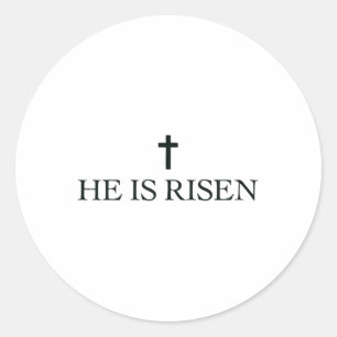 Easter Jesus Christian He Is Risen  Classic Round Sticker