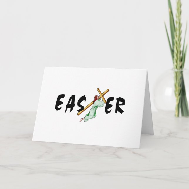 Easter Jesus Cross Holiday Card (Front)