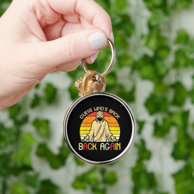Easter Jesus Guess Whos Back Religious Christian Key Ring (Hand)