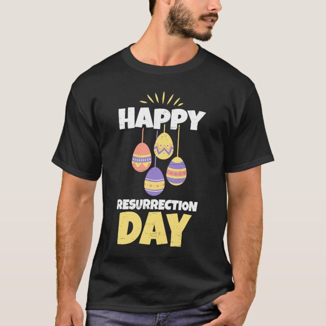 Easter Jesus Happy Resurrection Day Sunday Egg Rab T-Shirt (Front)