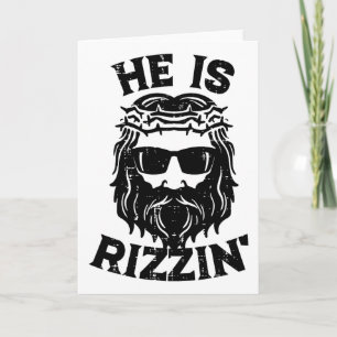 Easter Jesus He Is Rizzin Risen Fun Christian Men Card