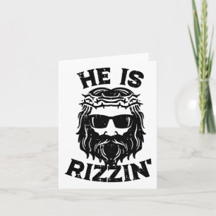 Easter Jesus He Is Rizzin Risen Fun Christian Men  Card