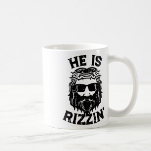 Easter Jesus He Is Rizzin Risen Fun Christian Men Coffee Mug