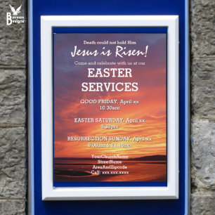 EASTER Jesus is Risen CHURCH SERVICES Customised Poster