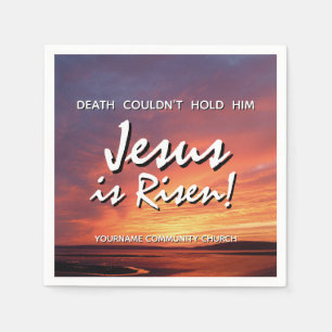 Easter JESUS IS RISEN Customizable Christian Napkin