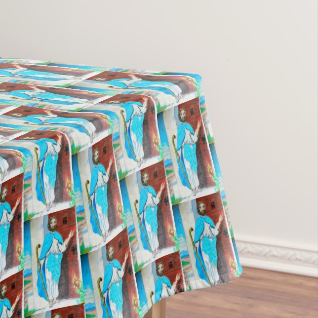 EASTER JESUS KNOCKS TABLECLOTH (In Situ)