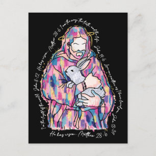Easter Jesus no bunny loves me like Christian lamb Holiday Postcard