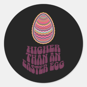 Easter Joke Retro Psychedelic Egg Hunt Art Funny Classic Round Sticker