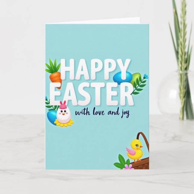 Easter Joy And Love Greeting Card (Front)