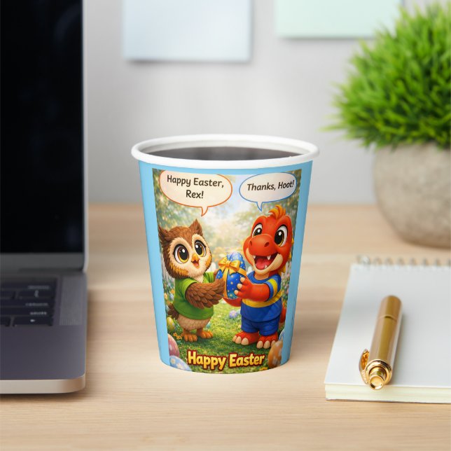 Easter kids holiday paper cups product (Insitu)