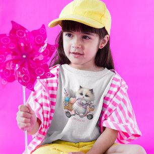 Easter Kitten On A Scooter Toddler T-Shirt