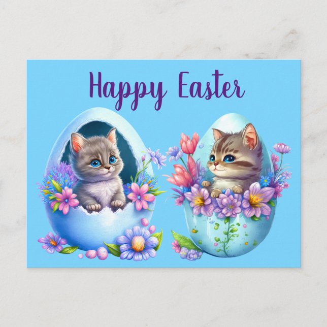 Easter Kittens Postcard (Front)