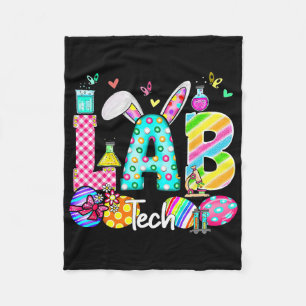Easter Lab Tech Bunny Laboratory Istant Scientist Fleece Blanket