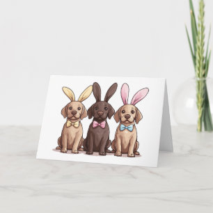 Easter Labrador Retriever Dogs Bunny Ears Card