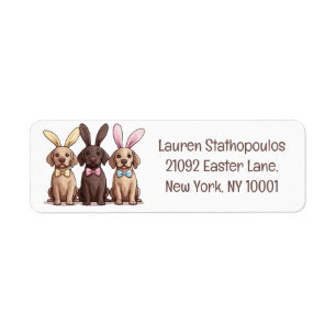 Easter Labrador Retriever Dogs Bunny Ears Return Address Label