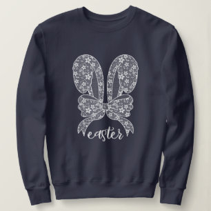 Easter Lace Bunny Lace Ears Lace Bow Happy Easter Sweatshirt