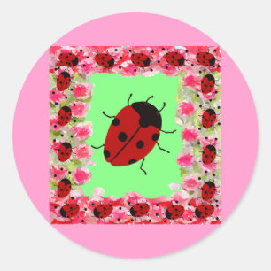 Easter Ladybug Classic Round Sticker