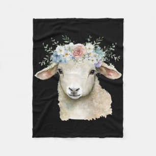 Easter Lamb Floral Flower Crown For Girls Women Sp Fleece Blanket