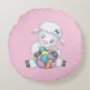 Easter Lamb Round Cushion