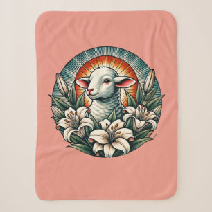 Easter Lamb Sherpa Blanket