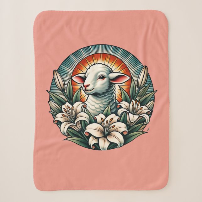 Easter Lamb                                        Sherpa Blanket (Front)