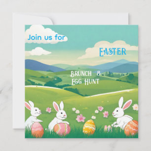 Easter landscape - Brunch&Egg hunt  Invitation