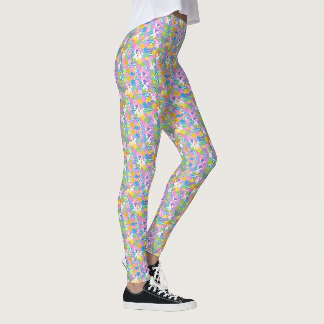 EASTER Leggings Bunny Egg Yoga Pants Women's Girls (Right)