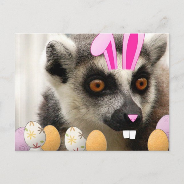 Easter Lemur Holiday Postcard (Front)