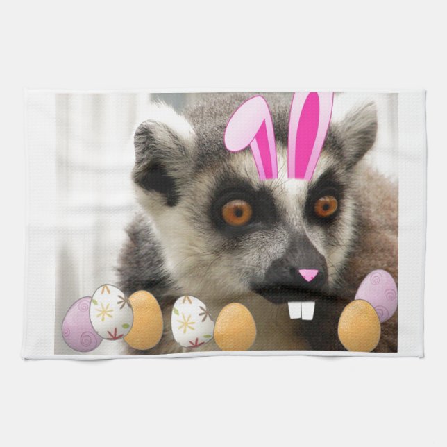 Easter Lemur Tea Towel (Horizontal)