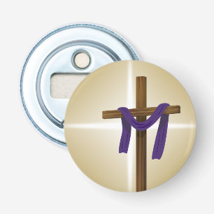 Easter Lent Cross Purple Drape Resurrection Day Bottle Opener