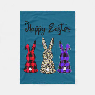 Easter leopard bunny rabbit palm sunday girls wome fleece blanket
