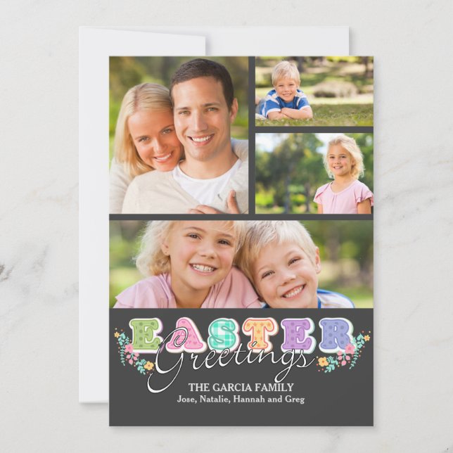 Easter Letters Four Photo Card (Front)