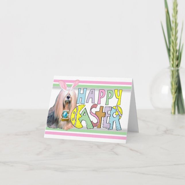 Easter Lhasa Apso Holiday Card (Front)