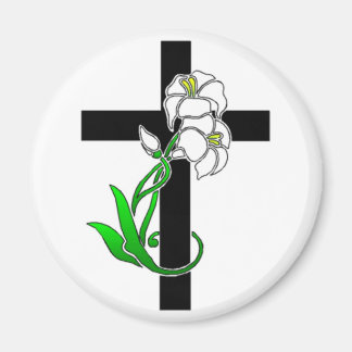 Easter Lilies and Cross Magnet