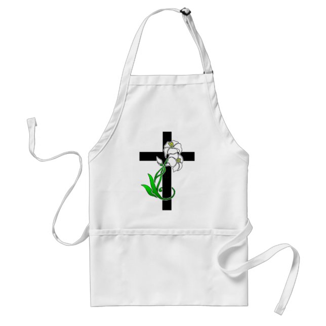 Easter Lilies and Cross Standard Apron (Front)