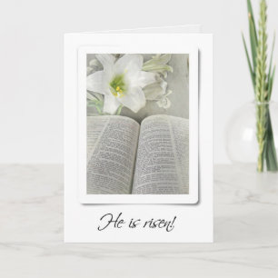 Easter Lilies and Holy Bible Holiday Card