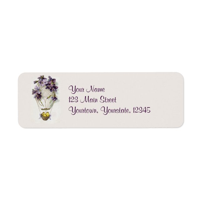 Easter Lilies Balloon Vintage Address Labels (Front)