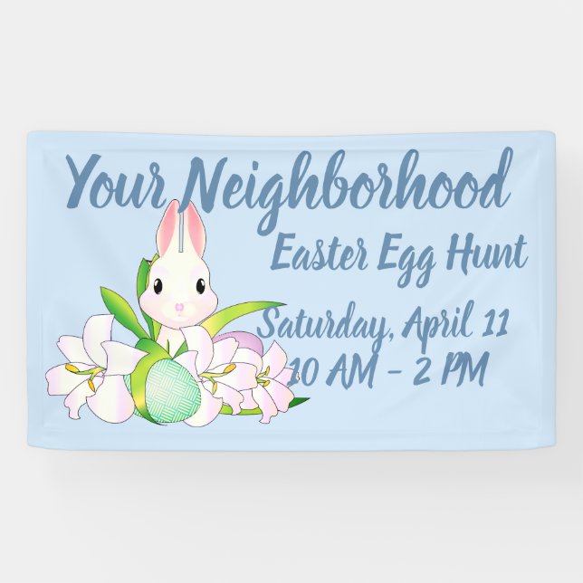 Easter Lilies & Sweet Bunnies Banner (Horizontal)