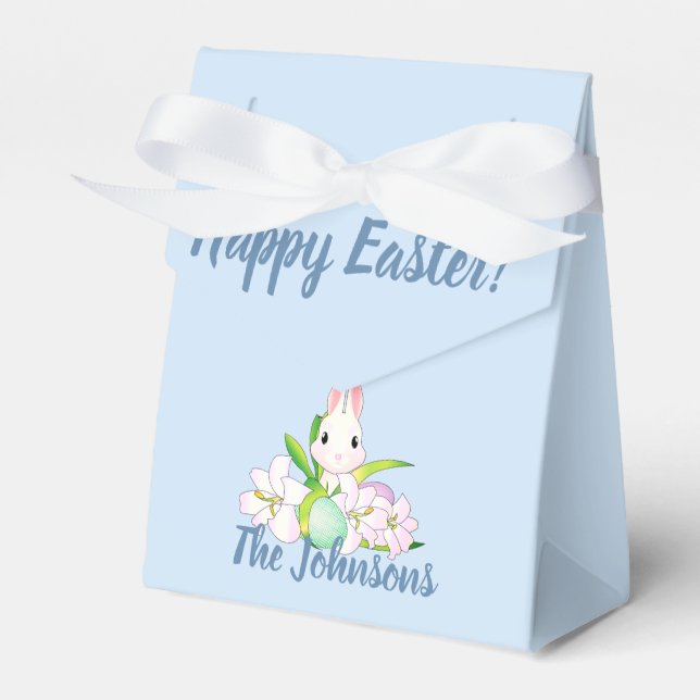 Easter Lilies & Sweet Bunnies Favour Box (Front Side)