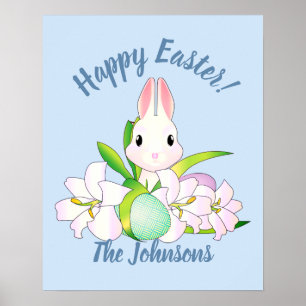 Easter Lilies & Sweet Bunnies Poster