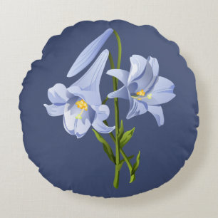 Easter Lily Bouquet Round Cushion